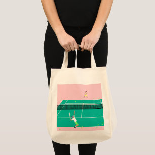 Bolsa Tote Tênis de Arte Moderna - Jogador Rosa Verde
