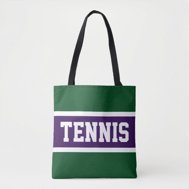 Bolsa Tote TÊNIS Esportivo - Estirpes Atleáticas Verde Roxo (Frente)
