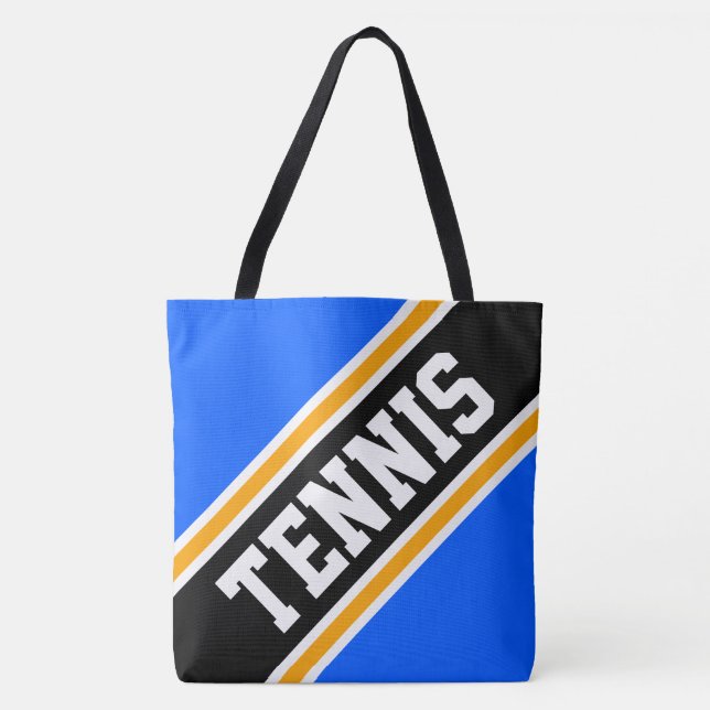 Bolsa Tote TÊNIS Listras Laranja Preto Azul Brilhante Dinâmic (Frente)