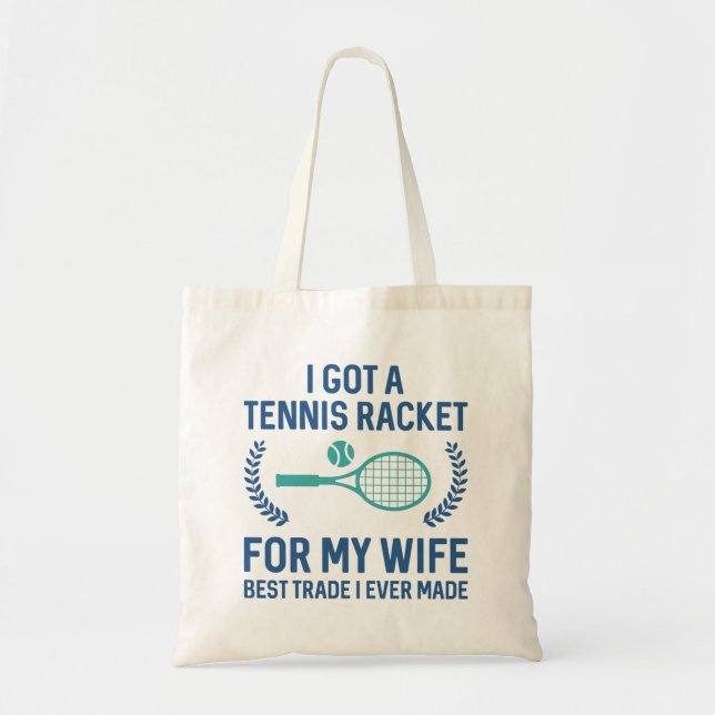 Bolsa Tote Tênis Racket Para Minha Esposa (Frente)