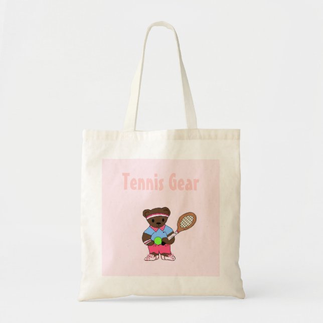 Bolsa Tote Tenista Urso Rosa (Frente)