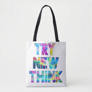 Bolsa Tote TENTAR NOVO PENSAMENTO - Design de Bag de Cotação