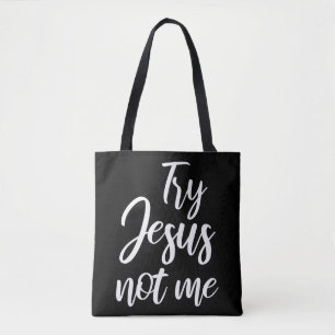 Bolsa Tote Tente Jesus Não Eu Cristão Fé Deus Cristianismo