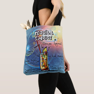 Bolsa Tote Tequila Sunrise Cocktail ( nº 7 /12 Conjunto de Re