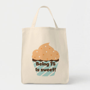 Bolsa Tote Ter 75 anos é a doce t-shirts e presentes