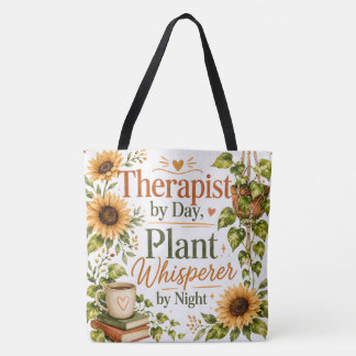 Bolsa Tote Terapeuta sussurrador de plantas, girassóis