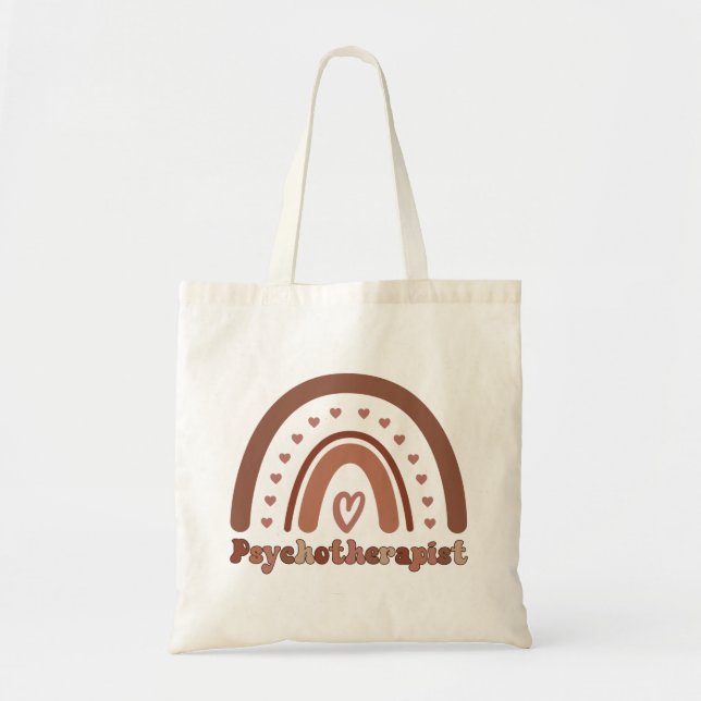 Bolsa Tote Terapêutica Boho Rainbow Psicoterapeuta (Frente)