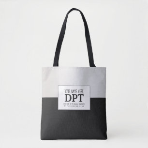 Bolsa Tote Terapêutica Física DPT Personalizado Prata e Pre