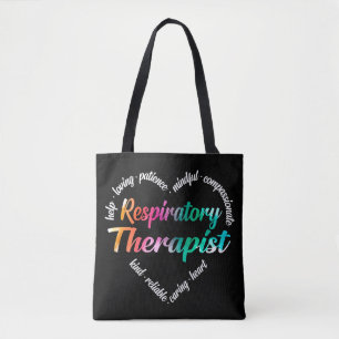 Bolsa Tote Terapêutica Respiratória Coração Palavra Cloud
