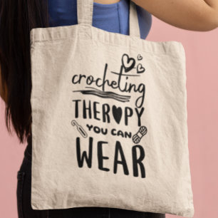 Bolsa Tote Terapia Crocheting Você Pode Vestir Engraçado
