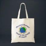 Bolsa Tote Terapia física faz o mundo girar<br><div class="desc">Terapia física faz o mundo girar. Um presente fisioterapeuta bonito com uma citação inspiradora para um PT.</div>