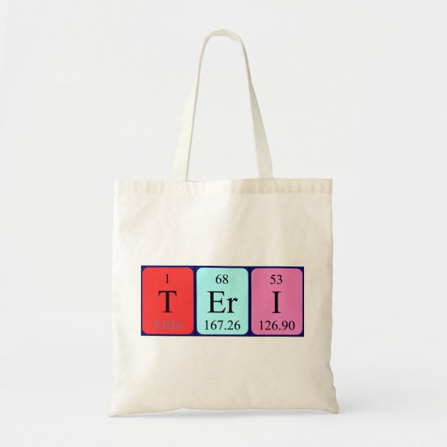 Bolsa Tote Teri periódico nome da mesa tote bag (Frente)