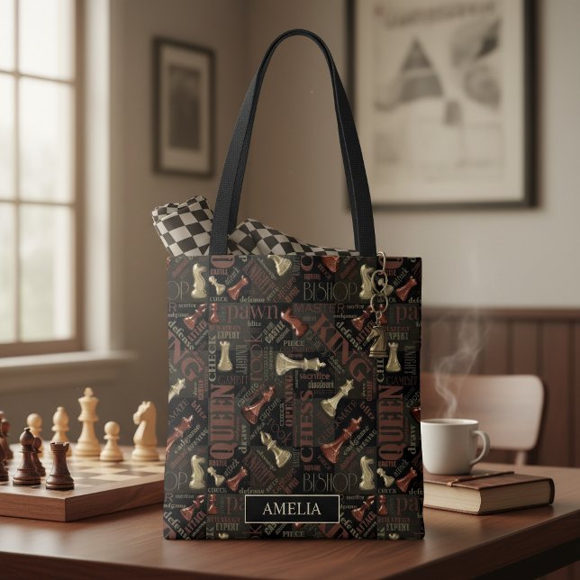 Bolsa Tote Termos e Peças de Xadrez Cobre e Ouro ID784 (Criador carregado)