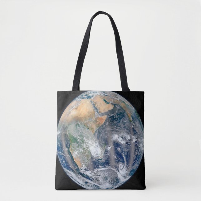 Bolsa Tote Terra cheio Mostrando O Hemisfério Leste. (Frente)