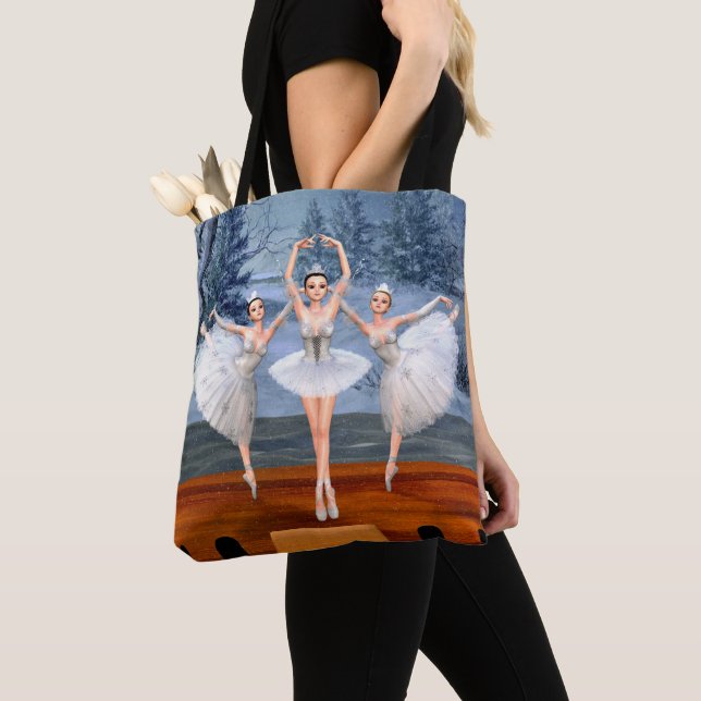 Bolsa Tote Terra da bailarina da dança da neve (Close Up)