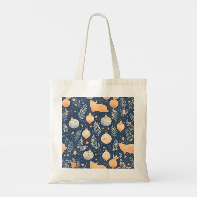Bolsa Tote Terra das Maravilhas de Natal com Animais da Flore (Verso)