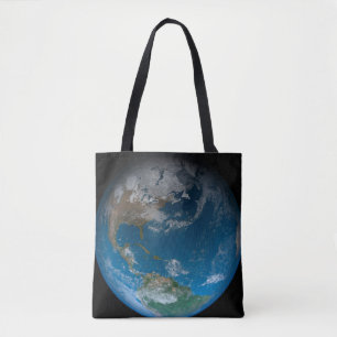 Bolsa Tote Terra De cheio Com A América Do Norte E Do Sul.