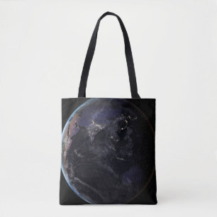 Bolsa Tote Terra De cheio Mostrando As Luzes Da Cidade Da Ási