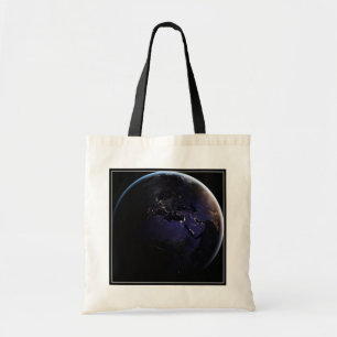 Bolsa Tote Terra De cheio Mostrando As Luzes Da Cidade Da Eur