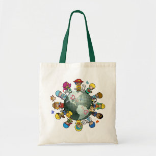 Bolsa Tote Terra do planeta do amor: Una para a paz
