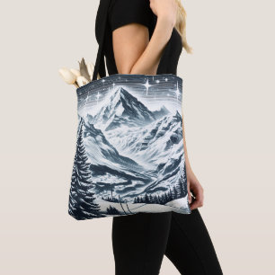 Bolsa Tote Terra maravilhosa do inverno de neve