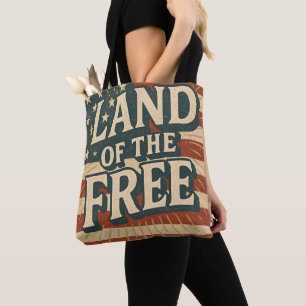 Bolsa Tote Terra Vintage dos EUA Dia da Independência Livre