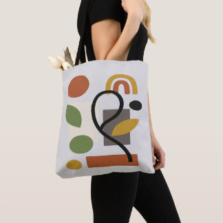 Bolsa Tote Terracota Arco-íris Moderno Abstrato