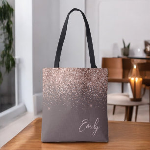 Bolsa Tote Terracotta Bege Rosa Dourado Brilho Monograma