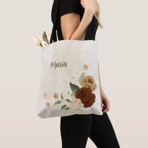 Bolsa Tote terracotta Earth tone floral