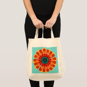 Bolsa Tote Terracotta & Teal Flower