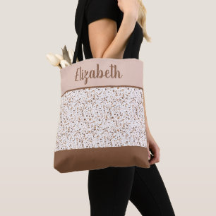 Bolsa Tote Terrazzo Brown e Beige White Abstrato