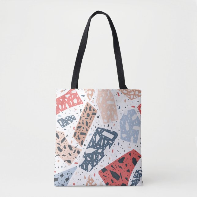 Bolsa Tote Terrazzo floor marble seamless hand drawn pattern  (Frente)