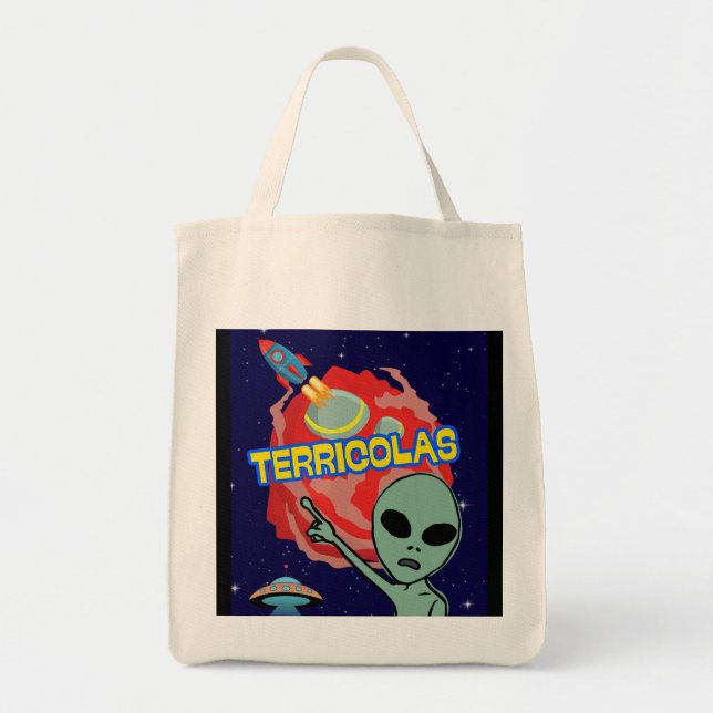 Bolsa Tote terrícolas - susto alienígena de humanos (Frente)