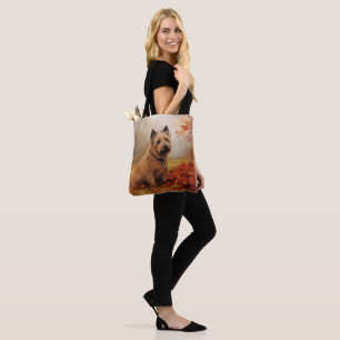 Bolsa Tote Terrier Australiano no Outono Folhas Caídas Inspir