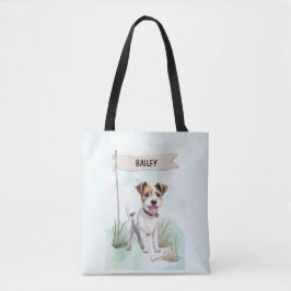 Bolsa Tote Terrier Parson Russell Aquarela Cachorro Personali