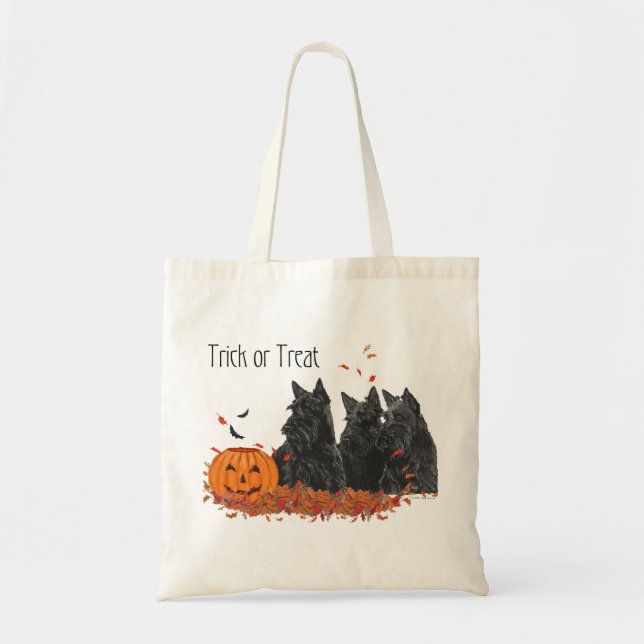 Bolsa Tote Terriers Escoceses Halloween (Frente)