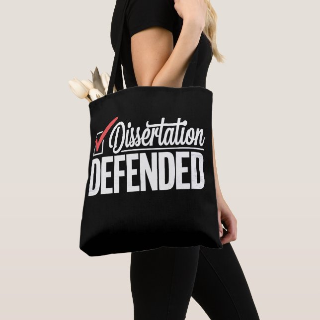 Bolsa Tote Tese Defendida Graduado PhD Graduação (Close Up)