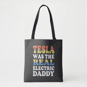 Bolsa Tote Tesla Era o Verdadeiro Papai Elétrico Engraçado En