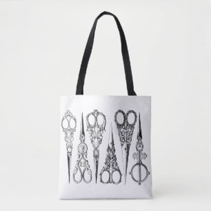 Bolsa Tote tesoura de cabeleireiro vitoriana elegante