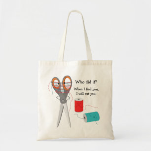 Bolsa Tote Tesoura E Engraçado