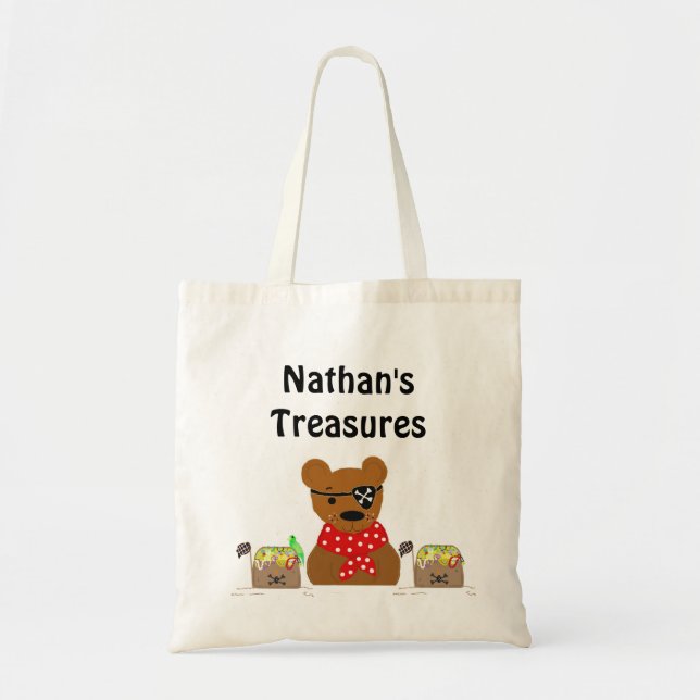 Bolsa Tote Tesouros do Urso Pirata (Frente)