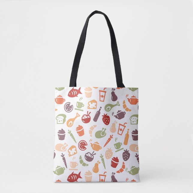 Bolsa Tote Teste padrão 2 da comida (Frente)