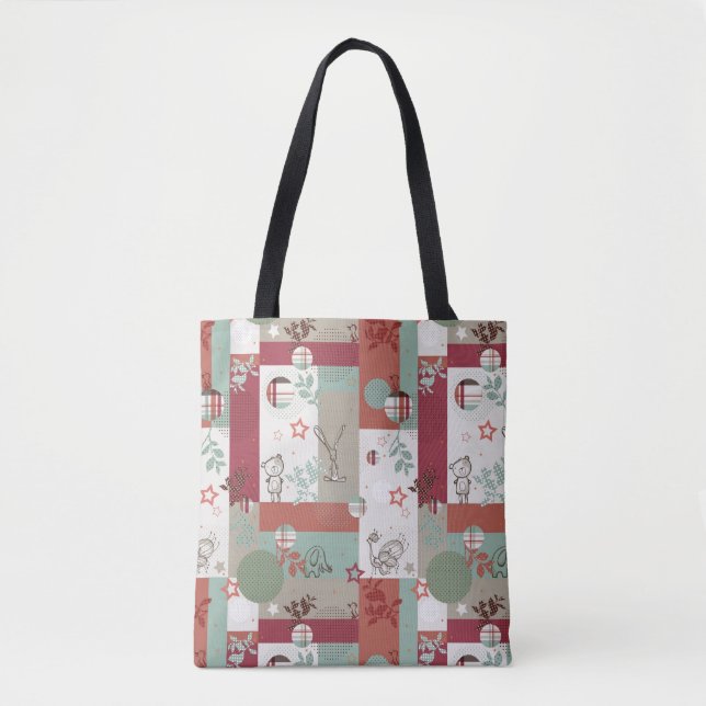 Bolsa Tote Teste padrão 2 da edredão do bebê (Frente)