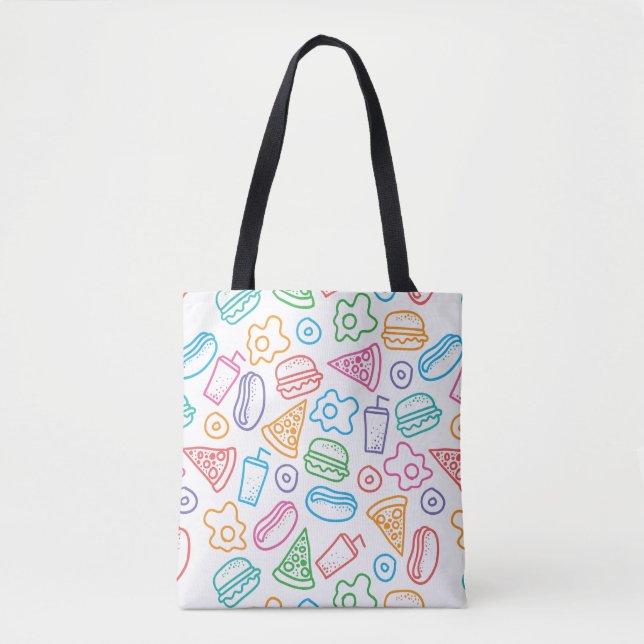 Bolsa Tote Teste padrão 2 do fast food (Frente)
