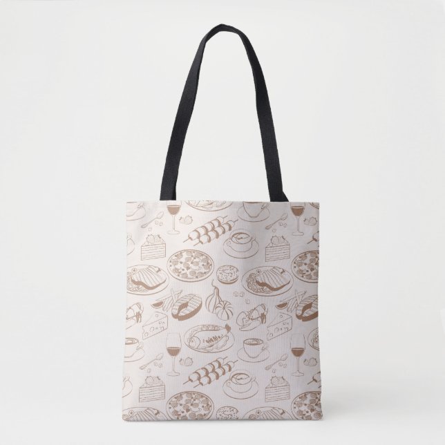 Bolsa Tote Teste padrão 3 da comida (Frente)
