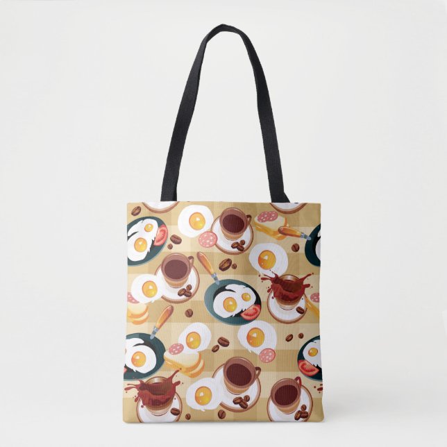 Bolsa Tote Teste padrão 3 do pequeno almoço (Frente)