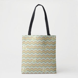 Bolsa Tote teste padrão abstrato colorido, ondas