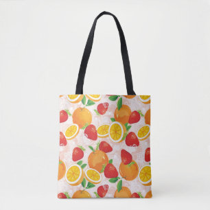 Bolsa Tote Teste padrão abstrato com morango