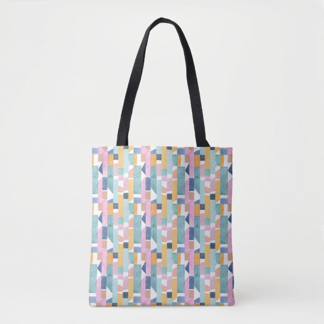 Bolsa Tote Teste padrão abstrato da forma da aguarela (Frente)