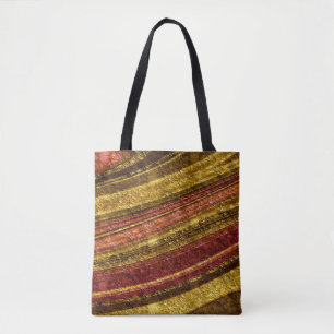 Bolsa Tote Teste padrão abstrato, marrom e amarelo, textura